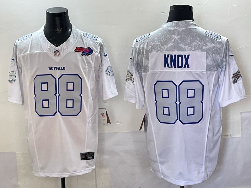 Men Buffalo Bills 88 Knox Nike White 2025 Rivalries Collection Limited NFL Jersey 004